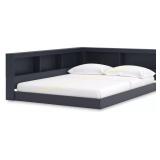 Simmenfort Navy Blue Bookcase Bed