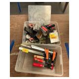 Hand trowels, clamps, soldering supplies