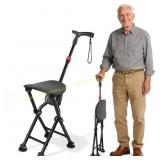 Four-Legged Cane with Seat, Folding Chair