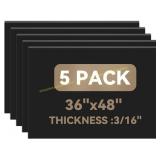 Creased 36 48" Black Foam Board - 5 Pack