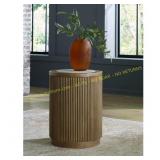 Camdill 18in Brown Round Marble End Table