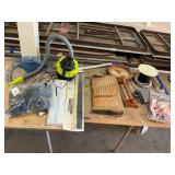 Fish net, safety vest, clock, light