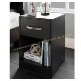 Finch Matte Black 1 Drawer Nightstand