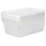 4-Pack 12-qt Storage Bins with Snap-On Lids