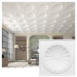 Art3d Wall Panels 24x24 PVC 3D Tiles, White