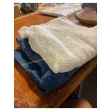 Size 10 jeans & L white knit button up