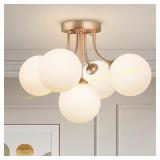 Bubble Glass Sputnik Ceiling Light, 5-Light
