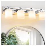 Chrome Vanity Lights with Glass Shades