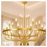 Shandaglo Gold Wagon Wheel Chandelier