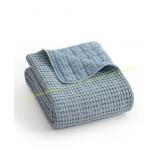 Levtex Mills Waffle Quilted Throw 60x50 Blue