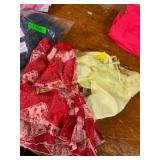 XS yellow lace top and XS Red skirt