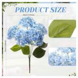 Hotop Hydrangea Artificial Flower Bush Blue
