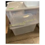 2ct Plastic Storage Container & Pet Storag No Lid