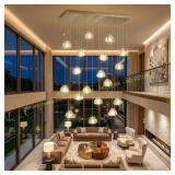 HAIXIANG Rectangular Chandelier, Dimmable