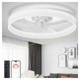 DLLT 20" Flush Mount Ceiling Fan with Lights