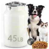 Dog-Cat Food Storage Bin, 40 Qt, Stainless