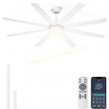 72" Ceiling Fan with Lights, Remote, White