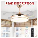 STERREN Retractable Gold Ceiling Fan 42" no blades