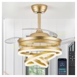 42-Inch Retractable Ceiling Fan with Lights