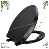 YASFEL Toilet Seat: Universal Elongated, Black