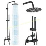 Matte Black Outdoor Shower System 8" Rain Head