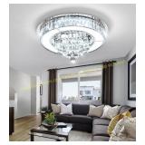 Silver Crystal Chandelier 19.6" LED