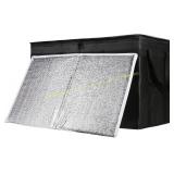 Insulated Delivery Bag with Hard Bottom, Black