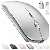 Bluetooth Wireless Mouse for Laptop (Silver)