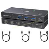 USB-C KVM Switch: 3 Monitors, 4K/1080p
