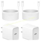 iPhone 20W Fast Charger 2-Pack (10 ft)