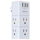 YISHU USB Power Strip 6 AC 3 USB Rotating Plug
