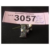 vintage pearl and silver broach. marked