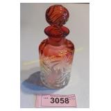 Vintage Baccarat Rose Tiente Amberina art glass
