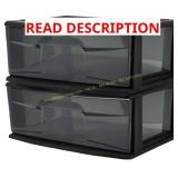 HOMZ 2-Pack 1-Drawer Storage Cart, Black Frame