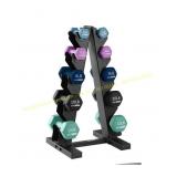 HolaHatha Neoprene Dumbbell Set with Rack