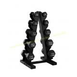 HolaHatha Neoprene Dumbbell Set with Rack