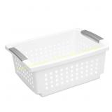 White Plastic Cube Storage Bin 2ct