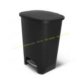 Glad 20-Gal Plastic Step Trash Can, Black