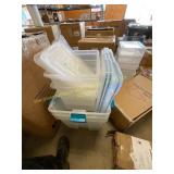 2 sizes of plastic storage totes