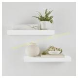 Mainstays White 16.5" Wood Floating Shelves, 2