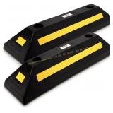 Pyle 2-Pack Heavy Duty Rubber Wheel Stops