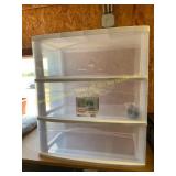 Sterilite Wide 3 Drawer Storage Cart, White