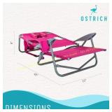 Ostrich Reclining Beach Lounge Chair, Pink