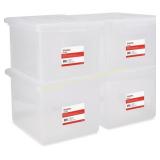 STAPLES Plastic File Box with Snap Lid, Clear dama