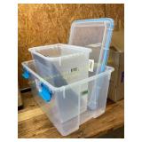 2 plastic containers (one damaged)