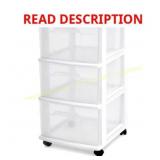HOMZ 3-Tier Clear Plastic Rolling Storage Cart