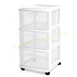 Damaged HOMZ 3-Tier Clear Plastic Rolling Storage