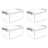 Citylife 4-Pack Small Storage Bins with Lids