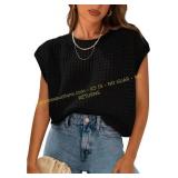 PRETTYGARDEN Womens Crochet Cap Sleeve Tops