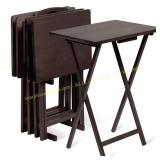 PJ Wood 5-Pc TV Tray Set, Espresso